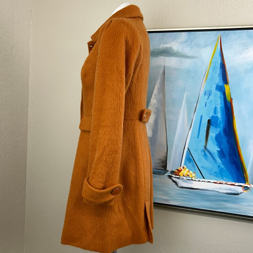 ModCloth Rust Orange Wool Blend Peacoat - Picture 4 of 8